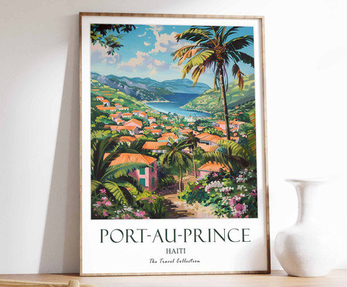 7_Port-Au-Prince Print, Port-Au-Prince Travel Poster, Haiti Travel Poster, Carib