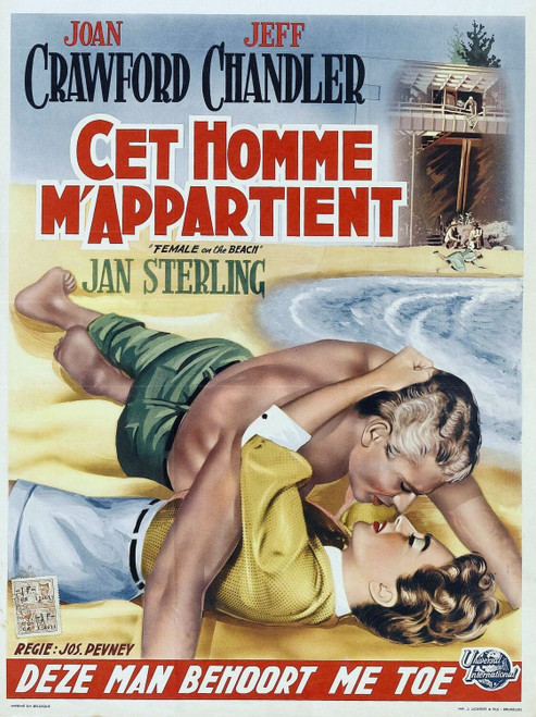 Female on the Beach (1955)_2 Movie Film Poster Canvas iconic design