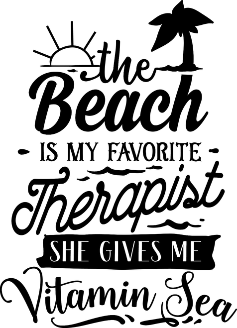 The Beach is my therapist - no white Poster Canvas Movie Film Print A0 A1 A2 A3
