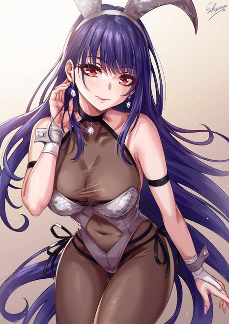 Purple-Haired Bunny Anime E Girl Poster Canvas Movie Film Print A0 A1 A2 A3 A4 A