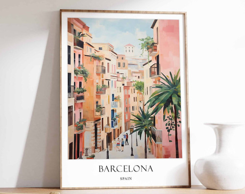 8_Barcelona Poster, Spain Poster, Travel Poster, Mediterranean Decor, Barcelona