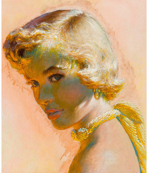 PinUp Girl - EDWIN GEORGI Portrait of a Blonde Beauty 1955 Poster Canvas Movie F