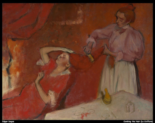 edgar-degas---combing-the-hair-la-coiffure_11141805653_o(1) Poster Canvas Print