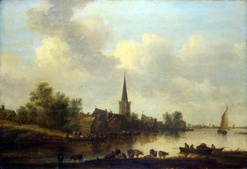 GOYEN, Jan van - A River Landscape Poster Canvas Movie Film Print A0 A1 A2 A3 A4