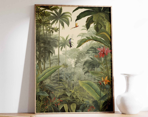 6_Vintage Botanical Print, Tropical Floral Poster, Henri Rousseau Floral Art, Fl