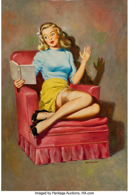 EDWARD D'ANCONA (American, 20th Century). Story Teller, Louis Dow calendar Pin-U
