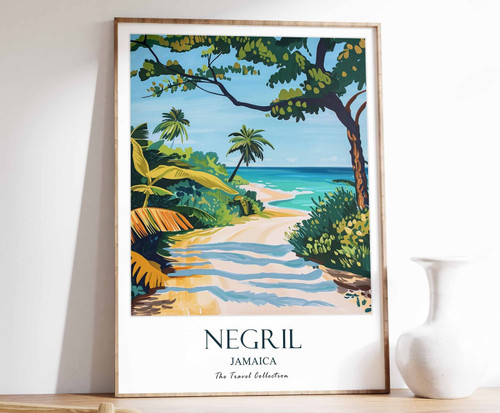 6_Negril Print, Negril Travel Poster, Jamaica Travel Poster, Caribbean Print, Tr