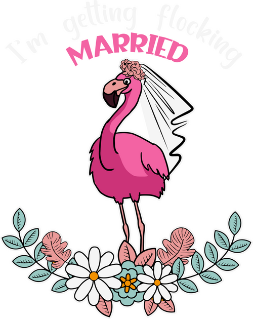 A220318-29-I'M-Getting-Flocking-Married-Flamingo Poster Canvas Movie Film Print
