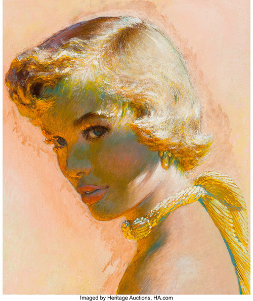 EDWIN GEORGI (American, 1896-1964). Portrait of a Blonde Beauty, circa 1955. Pos