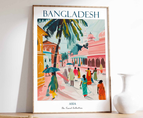 16_Bangladesh Print, Bangladesh Travel Poster, Middle East Travel Print, Islamic