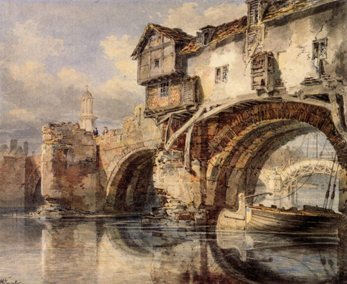 Turner_Joseph_Mallord_William_Welsh_Bridge_at_Shrewsbury Poster Canvas Movie Fil