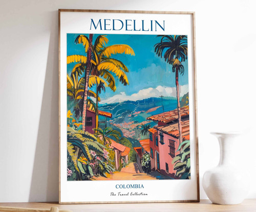 7_Medellin Print, Medellin Travel Poster, Colombian Travel Print, Tropical Decor