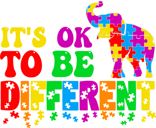 A220226-21-Autism-Elephant-Its-Ok-To-Be-Different Poster Canvas Movie Film Print