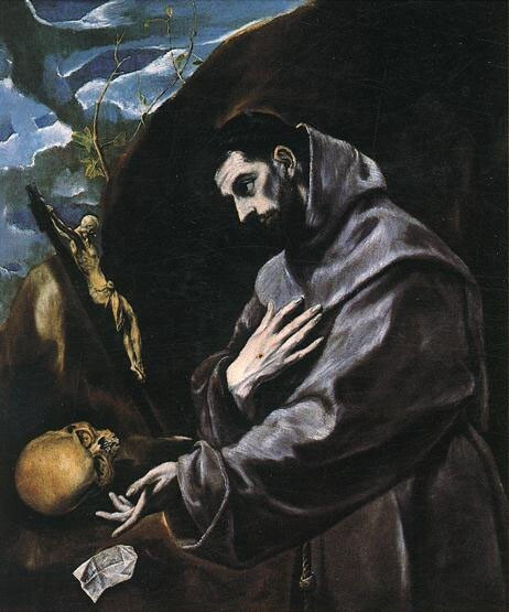 El_Greco_St_Francis_Praying_1580_90 Poster Canvas Movie Film Print A0 A1 A2 A3 A