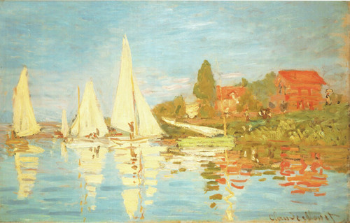 Claude Monet - Regatta at Argenteuil 1872 Poster Canvas Movie Film Print A0 A1 A