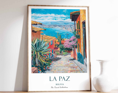 7_Lapaz Print, Lapaz Travel Poster, Bolivia Travel Print, Tropical Decor, Botani