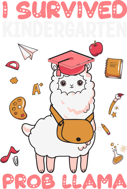 A220313-21-Kindergarten-No-Probllama-Llama-Lover Poster Canvas Movie Film Print