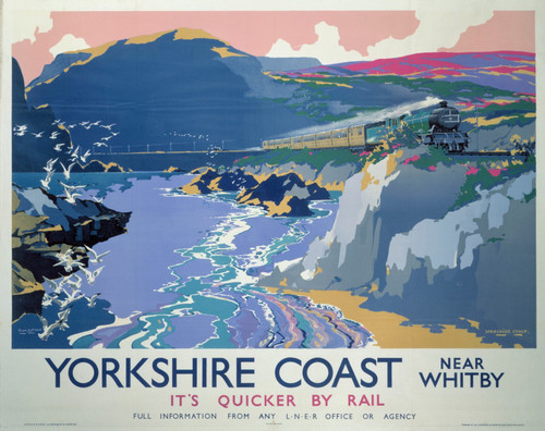 Yorkshire-Coast-British-Railways Poster Canvas Movie Film Print A0 A1 A2 A3 A4 A