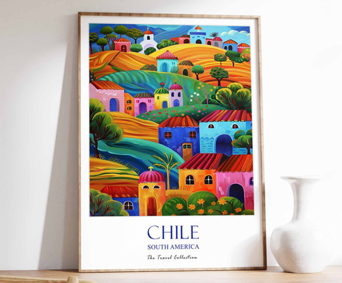 7_Chile Poster, Chile Travel Print, South American Travel Art, Tropical Decor, F