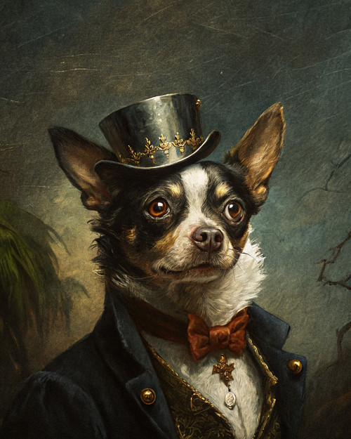 Custom Pet Portrait Painting Canvas Royal Pet King Portrait Painting Digital Art
