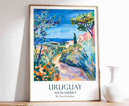 7_Uruguay Travel Poster, Uruguay Print, South America Travel Art, Tropical decor