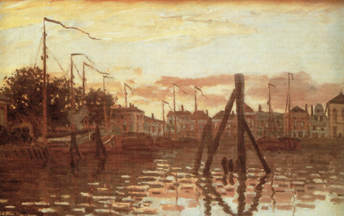 Claude Monet - The port of Zaandam 1871 Poster Canvas Movie Film Print A0 A1 A2