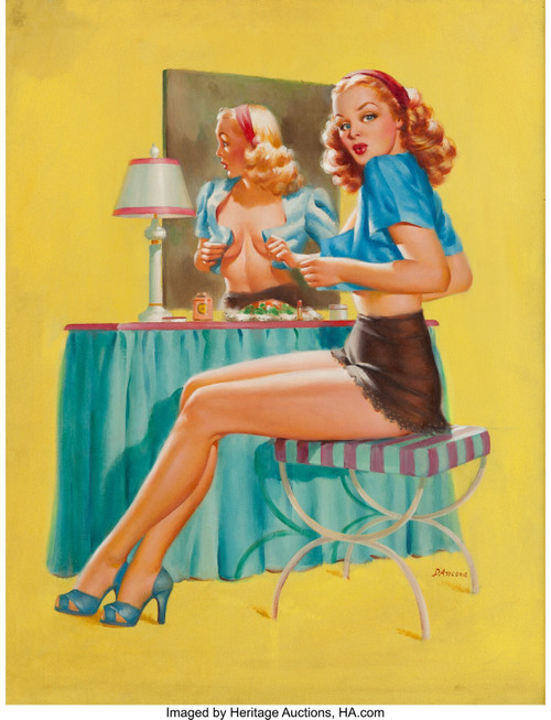 EDWARD D'ANCONA (American, 20th Century). Getting Dressed, Goes Lithography Co.