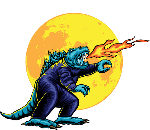 209. Astro Godzilla Fun Gift Poster Canvas Print A0 A1 A2 A3 A4 A5 A6 Art Wall D