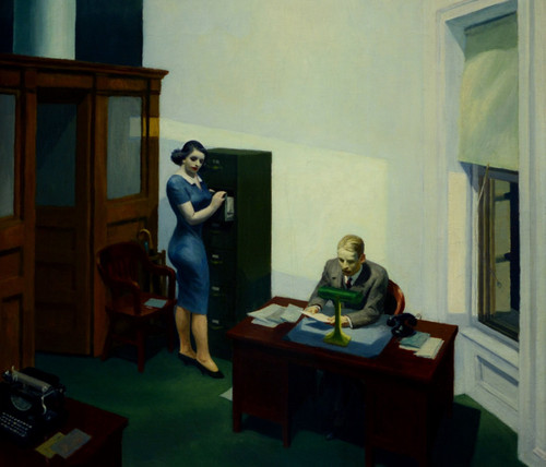 edward-hopper---office-at-night--bez ramki Poster Canvas Movie Film Print A0 A1