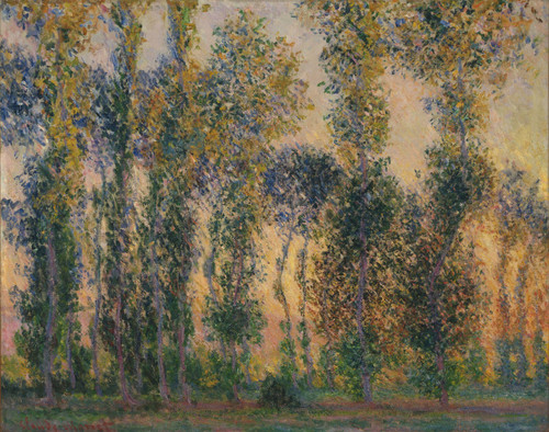 Claude Monet - Poplars at Giverny, Sunrise Poster Canvas Movie Film Print A0 A1