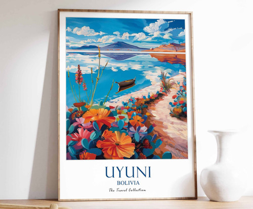 7_Uyuni Print, Uyuni Travel Poster, Bolivia Travel Print, Tropical Decor, Botani