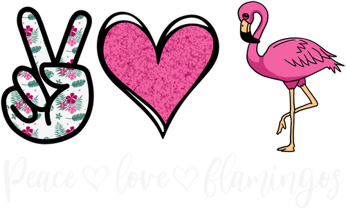 A220318-12-Peace-Love-Flamingos (2) Poster Canvas Movie Film Print A0 A1 A2 A3 A