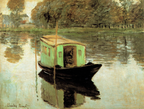 Claude Monet - The Studio Boat 1874 Poster Canvas Movie Film Print A0 A1 A2 A3 A
