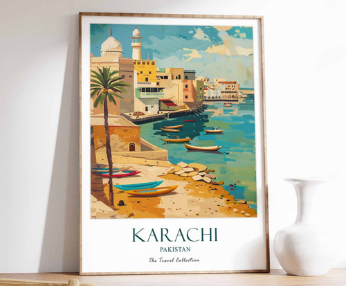 7_Karachi Print, Karachi Travel Poster, Pakistani Wall Art, Pakistan Travel Prin