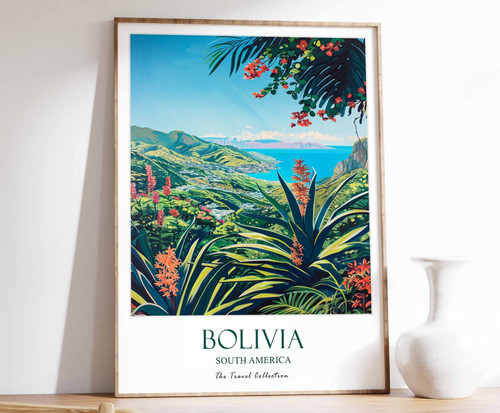 10_Bolivia Print, Bolivia Travel Poster, Latin Travel Print, Tropical Decor, Bot