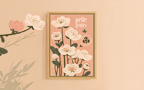 Petite Fleurs Boho Abstract Flowers Poster Text Quote Art Print - Unframed A6 A5
