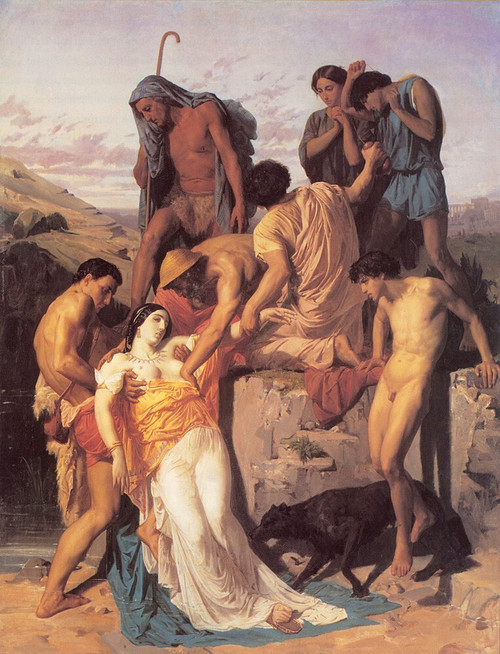 Bouguereau_Zenobia_Found_by_Shepherds Poster Canvas Movie Film Print A0 A1 A2 A3
