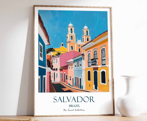 12_Salvador Print, Salvador Travel Poster, Brazil Travel Print, Tropical Decor,
