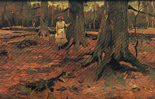 Vincent Van Gogh - Girl in white in the woods 1882 Poster Canvas Movie Film Prin