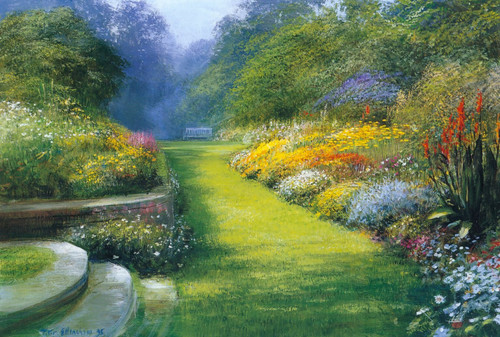Ellenshaw English Garden-1995 Poster Canvas Print Art Painting Decor Reprint wal Ellenshaw English Garden-1995 Poster Canvas Print Art Painting Decor Reprint wal