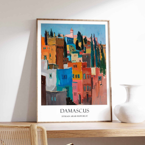 9_Damascus Poster, Islamic Decor, Islamic Art, Middle Eastern Art, Damascus Gift