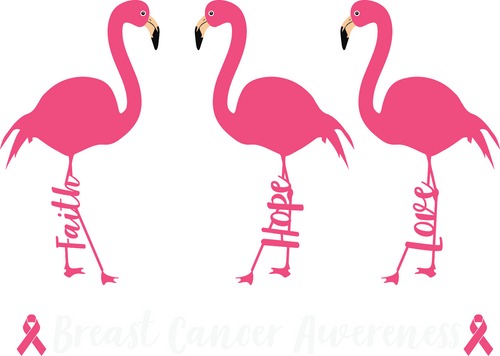 B200904-05-Breast-Cancer-Awareness-Flamingo-Hope Fun Gift Poster Canvas Print A0