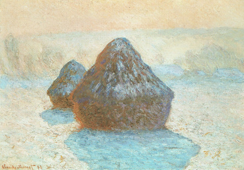 Monet- Haystack- Snow Effect Poster Canvas Movie Film Print A0 A1 A2 A3 A4 A5 A6