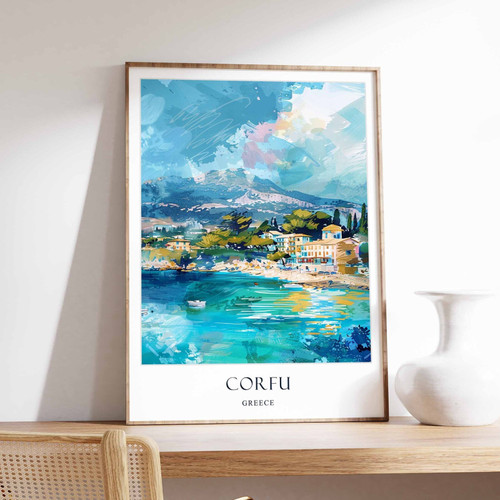 6_Corfu Poster, Greece Poster, Mediterranean Poster, European Poster, Corfu Trav