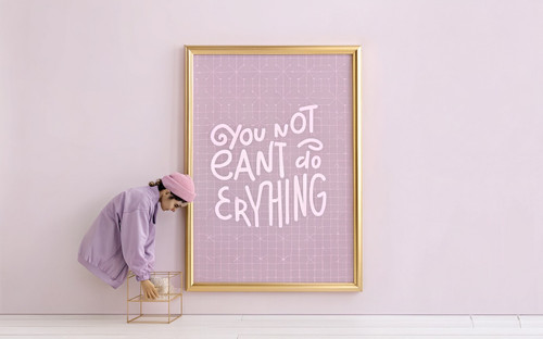You Can Do Anything Not Everything Text Quote Colourful Art Print - Unframed A6