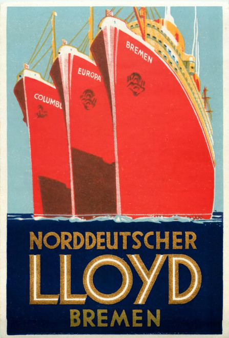 Norddeutscher Lloyd Bremen Bremen - Europa - Columbus Lable-artofuniverse0
