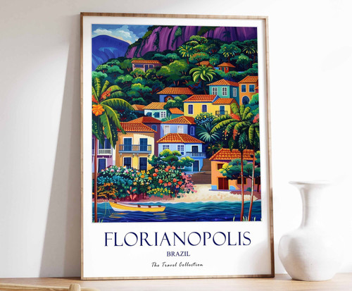 8_Florianopolis Print, Florianopolis Travel Poster, Brazil Travel Print, Tropica