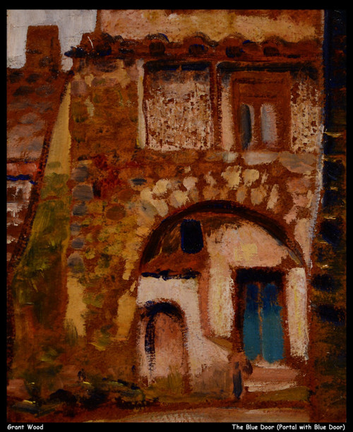 grant-wood--the-blue-door-portal-with-blue-door--jpb_15924927671_o(1) Poster Can