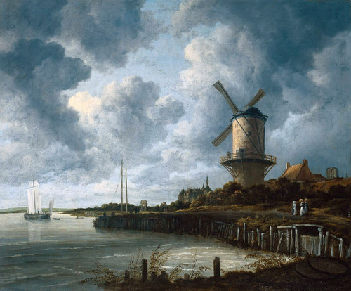 RuisdaelvanJacob-Mill_at_Wijk_van_Duurstede-Sun Poster Canvas Movie Film Print A