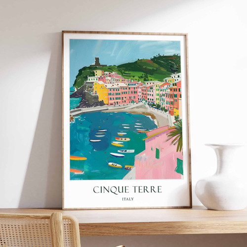 6_Cinque Terre Poster, Italy Poster, Cinque Terre Travel Art, Coastal Decor, Oce